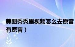 美图秀秀里视频怎么去原音（美图秀秀视频拼图时为什么没有原音）