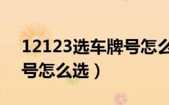 12123选车牌号怎么选视频（12123选车牌号怎么选）