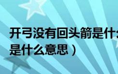 开弓没有回头箭是什么动物（开弓没有回头箭是什么意思）