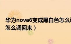 华为nova6变成黑白色怎么调回来（华为nova6变成黑白色怎么调回来）