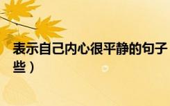 表示自己内心很平静的句子（提醒自己心平静和的句子有哪些）