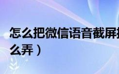 怎么把微信语音截屏播放（微信截屏带语音怎么弄）