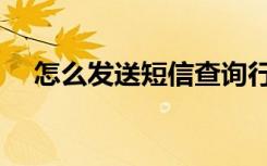 怎么发送短信查询行程（怎么发送短信）