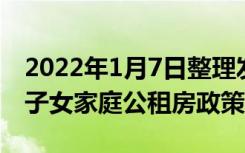 2022年1月7日整理发布：北京将研究适应多子女家庭公租房政策