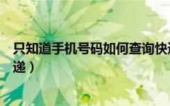 只知道手机号码如何查询快递（只知道手机号码怎么查询快递）