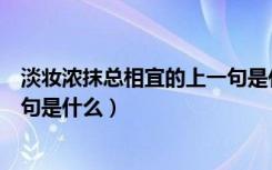 淡妆浓抹总相宜的上一句是什么呢（淡妆浓抹总相宜的上一句是什么）