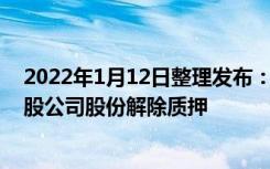 2022年1月12日整理发布：荣盛控股将其所持有的约2.1亿股公司股份解除质押
