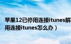 苹果12已停用连接itunes解除方法（苹果手机屏幕显示已停用连接itunes怎么办）