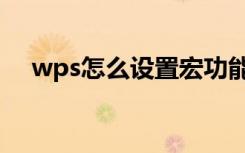 wps怎么设置宏功能（wps怎么设置宏）