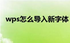 wps怎么导入新字体（wps怎么导入字体）