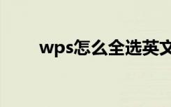 wps怎么全选英文（wps怎么全选）