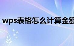wps表格怎么计算金额（wps表格怎么计算）