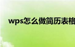 wps怎么做简历表格（WPS怎么做简历）