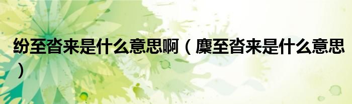 自然的纷至沓来什么意思的插图