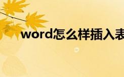 word怎么样插入表格（word怎么样）