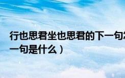 行也思君坐也思君的下一句怎么说（行也思君坐也思君的上一句是什么）