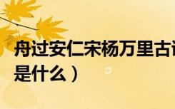 舟过安仁宋杨万里古诗（《舟过安仁》的全诗是什么）