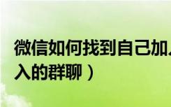 微信如何找到自己加入的群聊（微信怎么找加入的群聊）