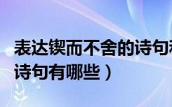 表达锲而不舍的诗句和名言（表示锲而不舍的诗句有哪些）