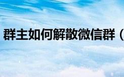 群主如何解散微信群（微信群解散有提示吗）