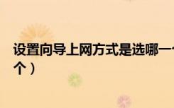 设置向导上网方式是选哪一个（设置向导上网方式选择哪一个）
