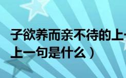 子欲养而亲不待的上一句（子欲养而亲不待的上一句是什么）