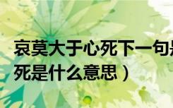 哀莫大于心死下一句是什么意思（哀莫大于心死是什么意思）