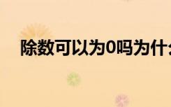 除数可以为0吗为什么（除数可以为0吗）