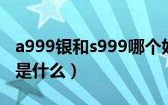 a999银和s999哪个好（s999和999银的区别是什么）