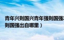 青年兴则国兴青年强则国强怎么理解（青年兴则国兴青年强则国强出自哪里）