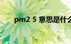 pm2 5 意思是什么（pm2 5是什么）