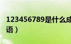 123456789是什么成语（123456789打一成语）