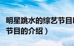 明星跳水的综艺节目叫什么（明星跳水的综艺节目的介绍）
