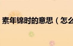 素年锦时的意思（怎么理解素年锦时的意思）