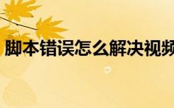 脚本错误怎么解决视频（脚本错误怎么解决）