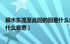 碧水东流至此回的回是什么意思呢（碧水东流至此回的回是什么意思）