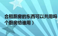 合租厨房的东西可以共用吗（合租房有没有厨房的合租房那个厨房给谁用）