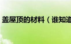 盖屋顶的材料（谁知道屋顶用什么材料盖好）