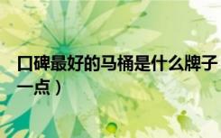 口碑最好的马桶是什么牌子（知道的说说什么牌子的马桶好一点）