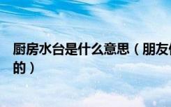 厨房水台是什么意思（朋友们来说说厨房水台到底是做什么的）