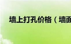 墙上打孔价格（墙面打孔价格是多少钱）