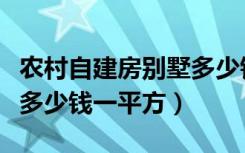 农村自建房别墅多少钱（在农村自建小别墅要多少钱一平方）