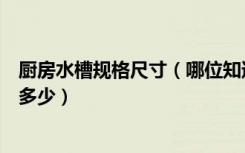 厨房水槽规格尺寸（哪位知道厨房水槽尺寸标准尺寸一般是多少）