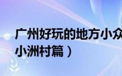 广州好玩的地方小众（广州好玩的地方——小洲村篇）