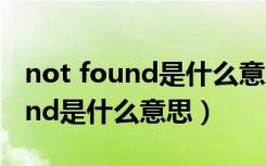 not found是什么意思翻译成中文（not found是什么意思）