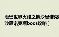 魔兽世界火焰之地沙恩诺克斯在哪（《魔兽世界》火焰之地沙恩诺克斯boos攻略）