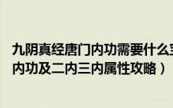 九阴真经唐门内功需要什么宝物（《九阴真经》唐门1至6阶内功及二内三内属性攻略）