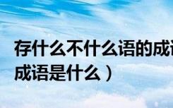 存什么不什么语的成语大全（存什么不什么的成语是什么）