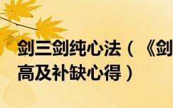 剑三剑纯心法（《剑网3》剑纯密境分析之提高及补缺心得）