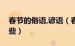 春节的俗语,谚语（春节过年的谚语俗语有哪些）